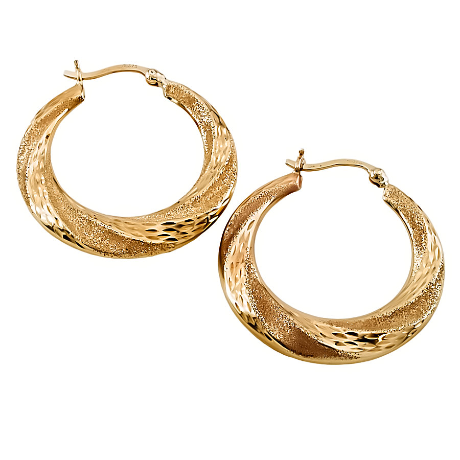 9ct gold Hollow Hoop Earrings